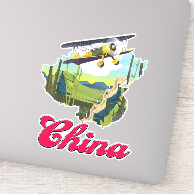 Adesivo cartaz do mapa de viagem da China (Detalhe)