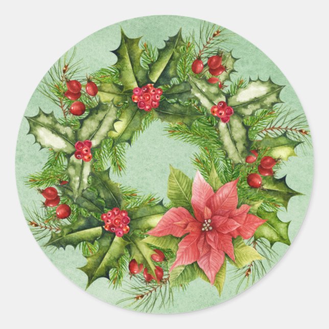 Adesivo Cartaz do Prefácio de Wreath de Natal (Frente)