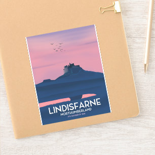 Adesivo Cartaz do viagem do castelo de Lindisfarne