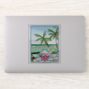 Adesivo Cartaz do viagem do estilo do vintage de Salvador