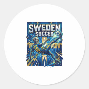 Adesivo Cartaz Esqueleto de Futebol da Suécia em Estilo