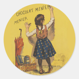 Adesivo Cartaz Francês Vintage Chocolat Menier Arte Bouiss