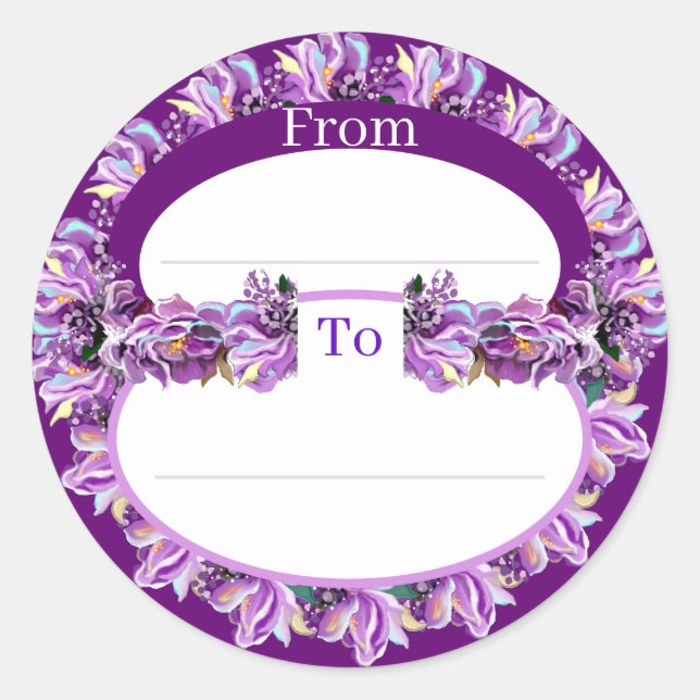 Adesivo Cartaz redondo clássico de alma roxa (Frente)