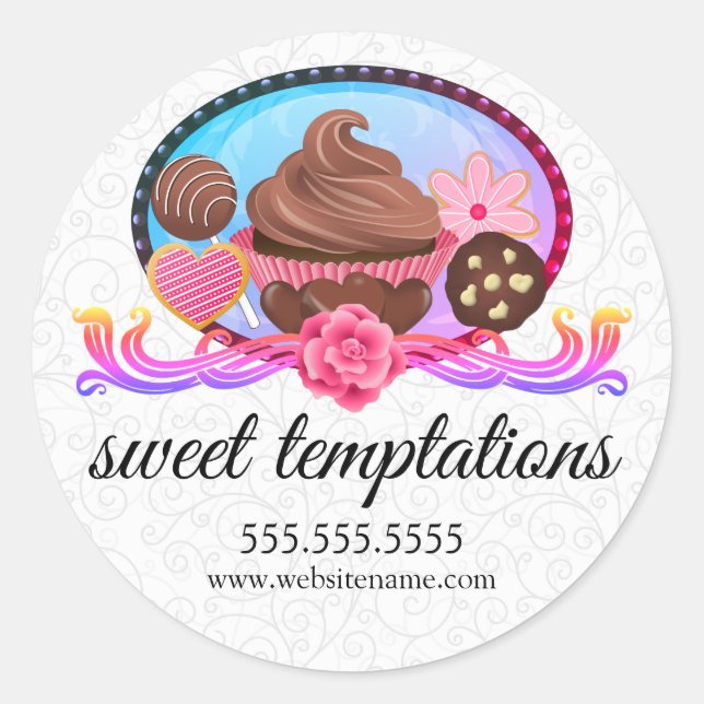 Adesivo Cartazes De Banheiro De Desserts Elegantes (Frente)