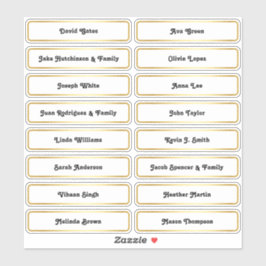 Adesivo Carteira de Planos de Casamento de Nomes de Convid