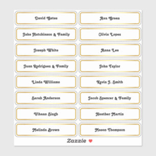 Adesivo Carteira de Planos de Casamento de Nomes de Convid