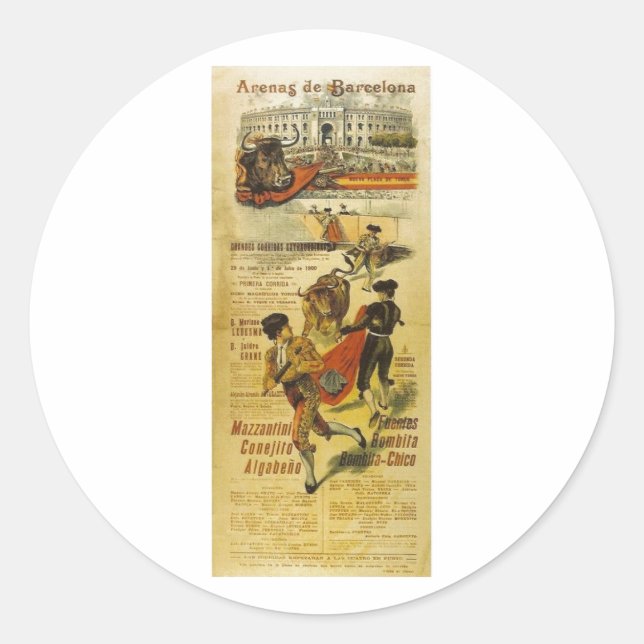 Adesivo Cartel Toros Barcelona - Matador de touradas (Frente)