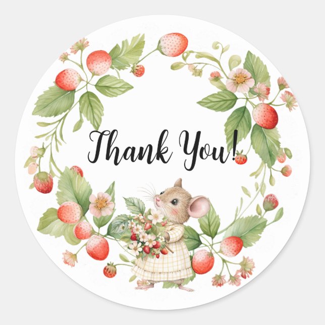 Adesivo Cartões de agradecimentos de Chá de fraldas do rat (Frente)