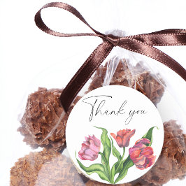 Adesivo Cartões de agradecimentos de flores de buquê aquos