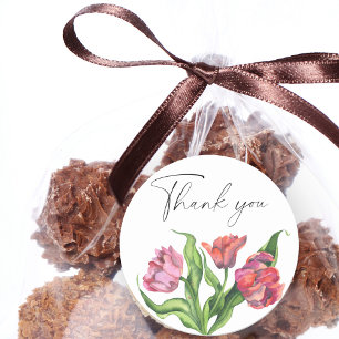 Adesivo Cartões de agradecimentos de flores de buquê aquos