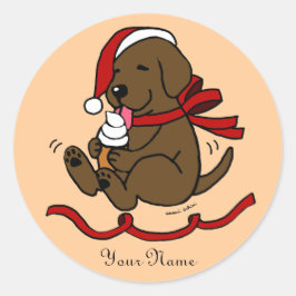 Adesivo Cartões de Chocolate Puppy de Natal