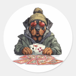 Adesivo Cartões De Jogar Cachorro Rottweiler