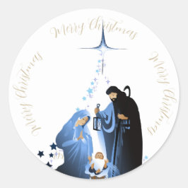 Adesivo Cartões de natal da cena da natividade tradicional