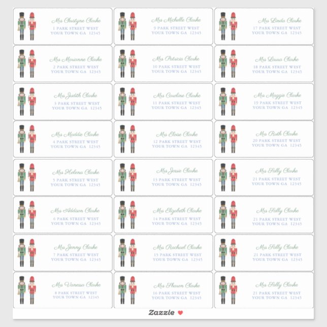 Adesivo Cartões de Natal da Família Nutcracker (Folha)