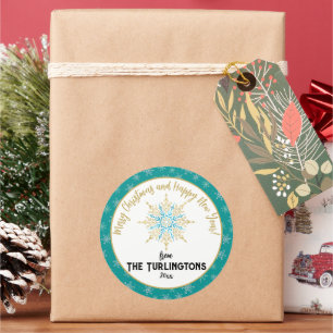 Adesivo Cartões de natal de Flocos de Neve Brancos com Pin