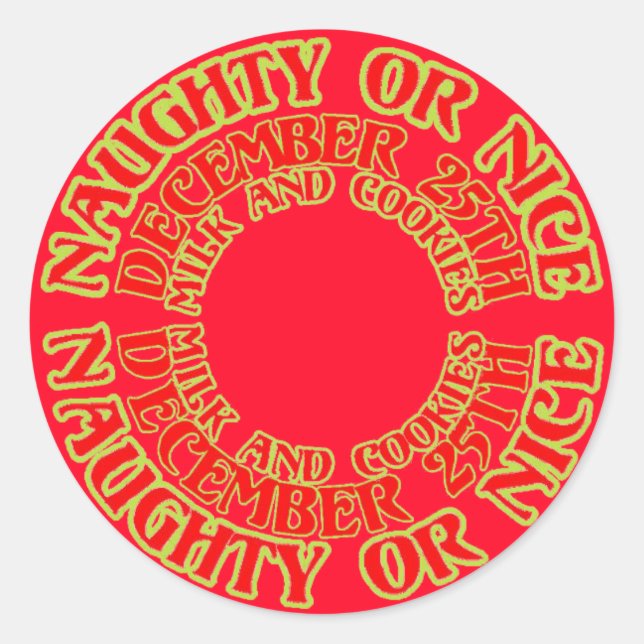 Adesivo Cartões de Natal malvados ou bonitos (Frente)