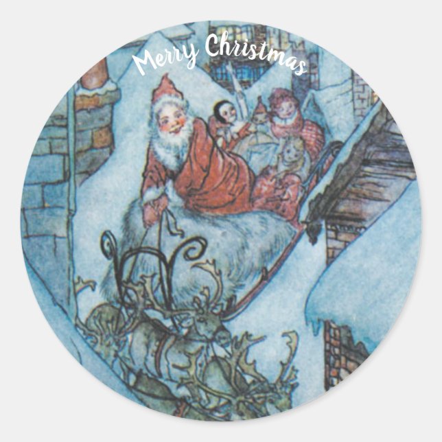 Adesivo Cartões de natal Vintage Arthur Rackham (Frente)