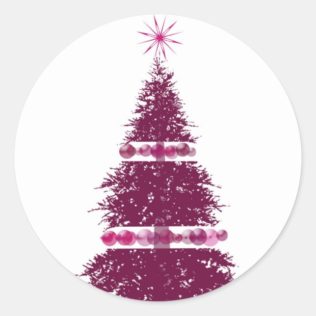 Adesivo Cartões de saudação de Natal de Árvore Feriada (Frente)