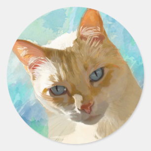 Adesivo Cartões do gato Siamese do ponto da chama