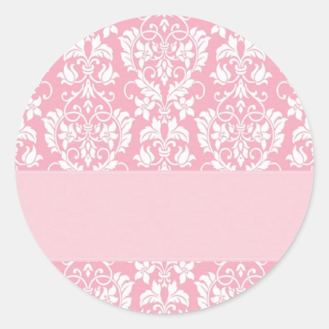 Adesivo Cartões personalizáveis de borda do Damask inspira (Frente)