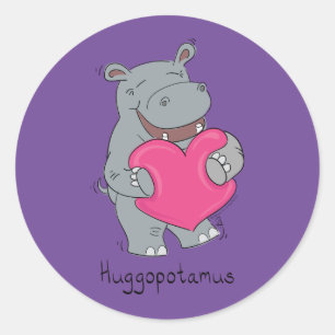 Adesivo Cartografia Animal Cute Hippo Hugs
