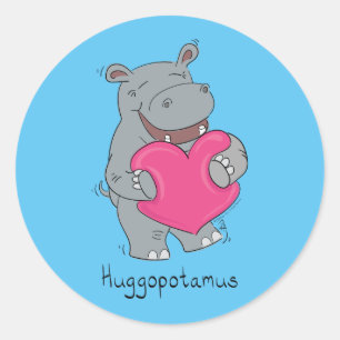 Adesivo Cartografia Animal Cute Hippo Hugs