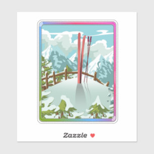 Adesivo Cartografia da paisagem de esqui