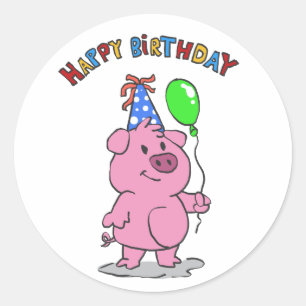 Adesivo Cartografia de Birthday Pig escolher cor de fund