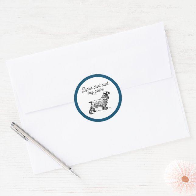 Adesivo Cartografia de Cocker Spaniel com Piada de Pet Eng (Envelope)