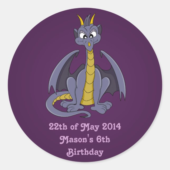 Adesivo Cartografia de dragão roxo (Frente)