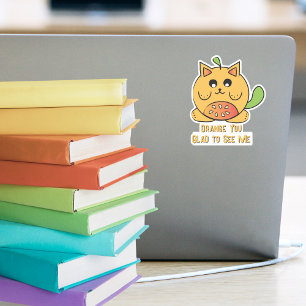 Adesivo Cartografia de Gato Laranja de Kawaii, Cujo Canto