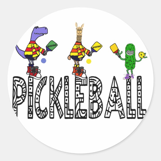 Adesivo Cartografia de Jogadores de Pickleball Engraçados (Frente)