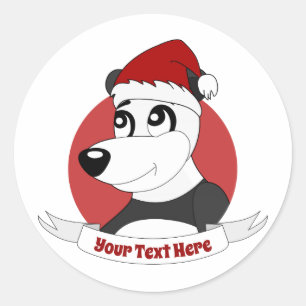 Adesivo Cartografia de Natal com ursinho panda clássico
