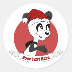 Adesivo Cartografia de Natal com ursinho panda clássico