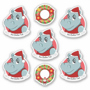 Adesivo Cartografia de Natal do Hippo Santa Claus Sticker