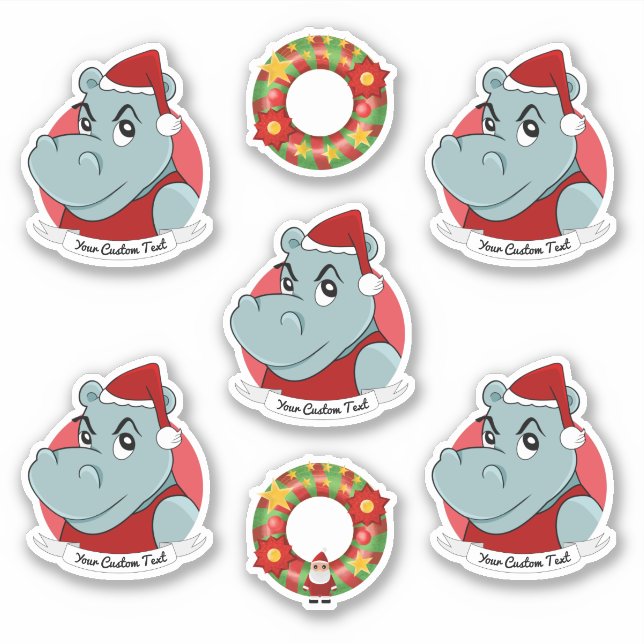 Adesivo Cartografia de Natal do Hippo Santa Claus Sticker (Frente)