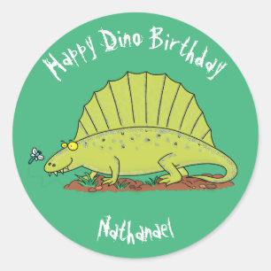 Adesivo Cartografia verde de dinossauro Dimetrodon