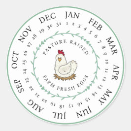 Adesivo Cartonagem de Ovo Fresco de Fazenda em Pastagem Da