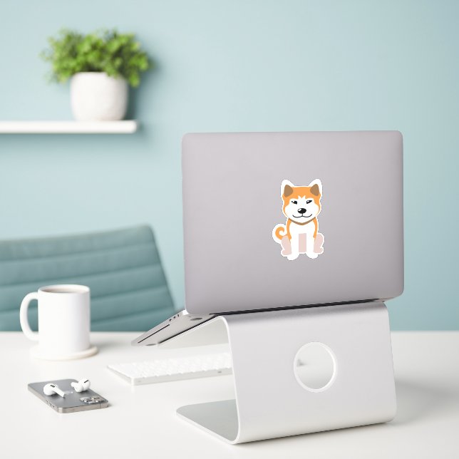 Adesivo Cartoon Akita Inu Dog (Laptop na mesa)