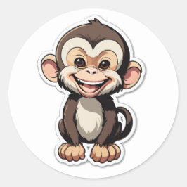 Adesivo Cartoon Baby Monkey Rindo