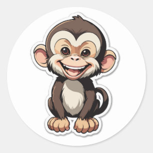 Adesivo Cartoon Baby Monkey Rindo
