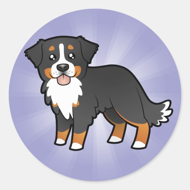 Adesivo Cartoon Bernese Mountain Dog (Frente)