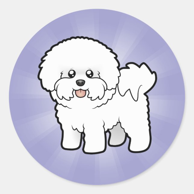 Adesivo Cartoon Bichon Frise (Frente)