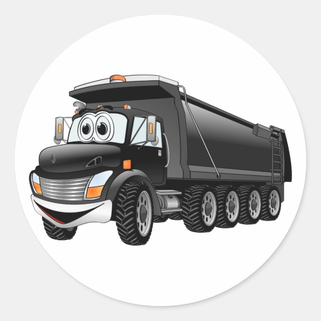 Adesivo Cartoon Black Dump Truck 10w (Frente)