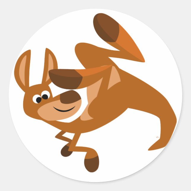Adesivo Cartoon bonito Cartoon Kangaroo's Somersault Stick (Frente)
