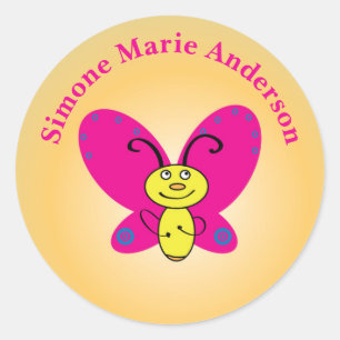 Adesivo Cartoon Borboleta Engraçado Rosto Personalizado