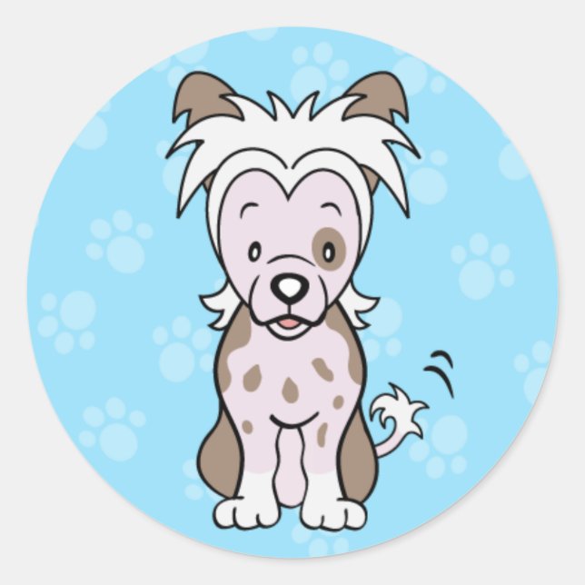 Adesivo Cartoon Cachorro Chinês Penteado (Frente)