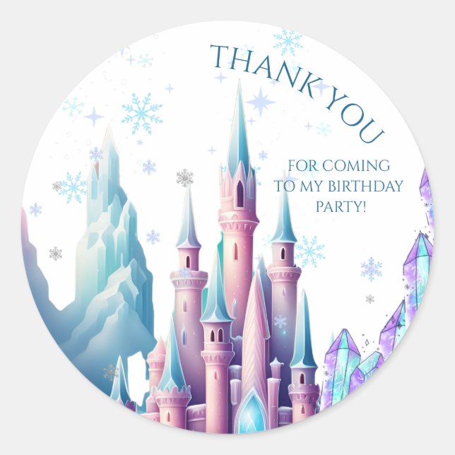 Adesivo  Cartoon Castle Frozen Kingdom 1st Birthday (Frente)