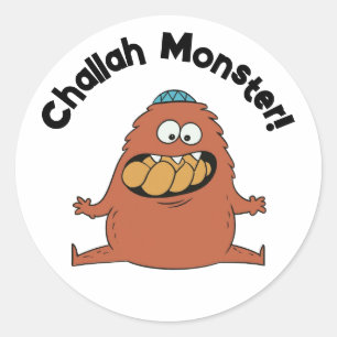 Adesivo Cartoon Challah Monster Shabbat Sticker