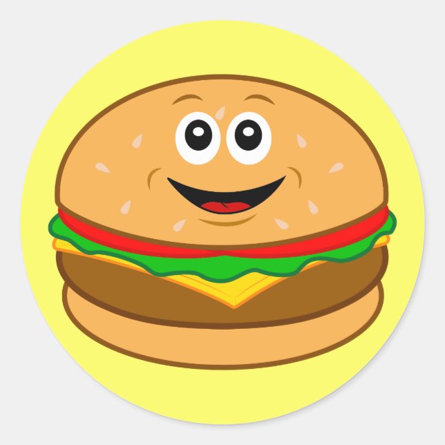 Adesivo Cartoon Cheeseburger (Frente)